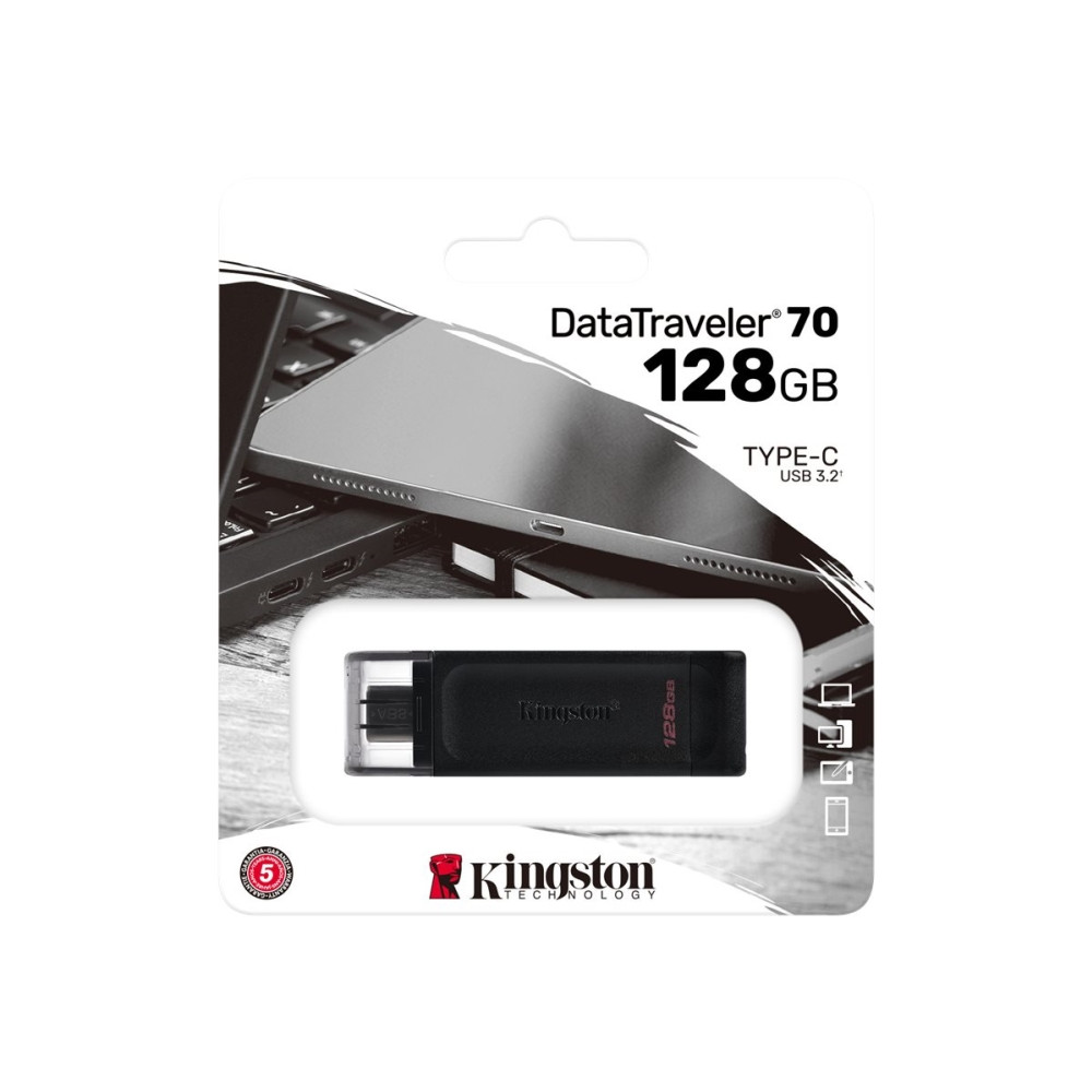 Produktbild för Kingston DataTraveler 70 - USB flash-enhet - 128 GB