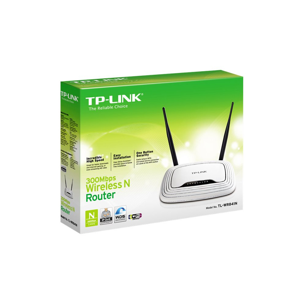 Produktbild för TP-Link TL-WR841N 300Mbps Wireless N Router - trådlös router - Wi-Fi - skrivbordsmodell