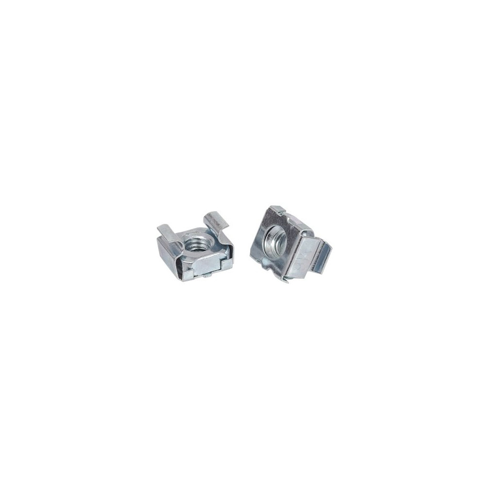 Produktbild för Intellinet Cage Nut Set, 20 Pack - M6 Nuts, Bolts and Washers, Suitable for Network Cabinets/Server Racks, Plastic Storage Jar, Lifetime Warranty - skruvar, muttrar och mellanläggsbrickor för rack