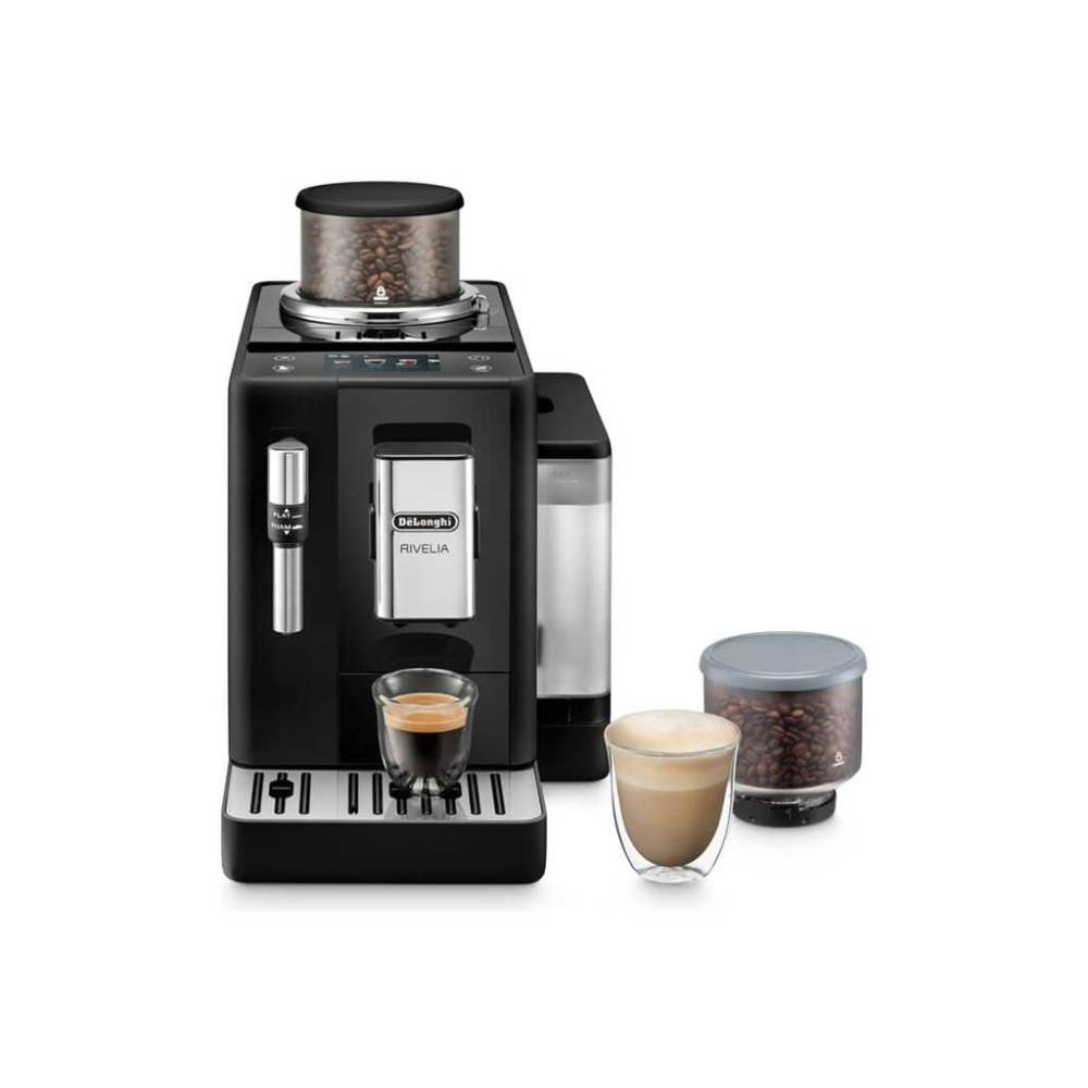 Produktbild för De'Longhi Rivelia EXAM440.35.B - automatisk kaffekokare med mjölkskummare - 19 bar - onyx