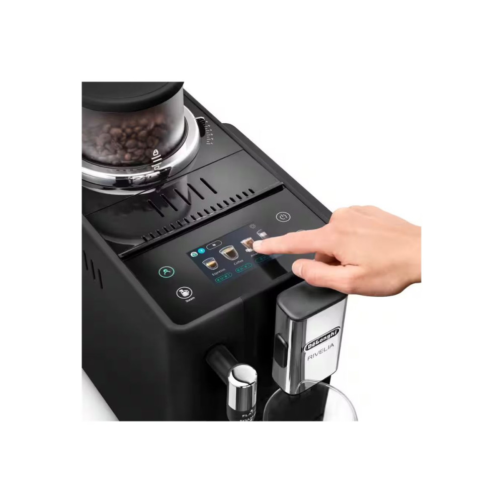 Produktbild för De'Longhi Rivelia EXAM440.35.B - automatisk kaffekokare med mjölkskummare - 19 bar - onyx
