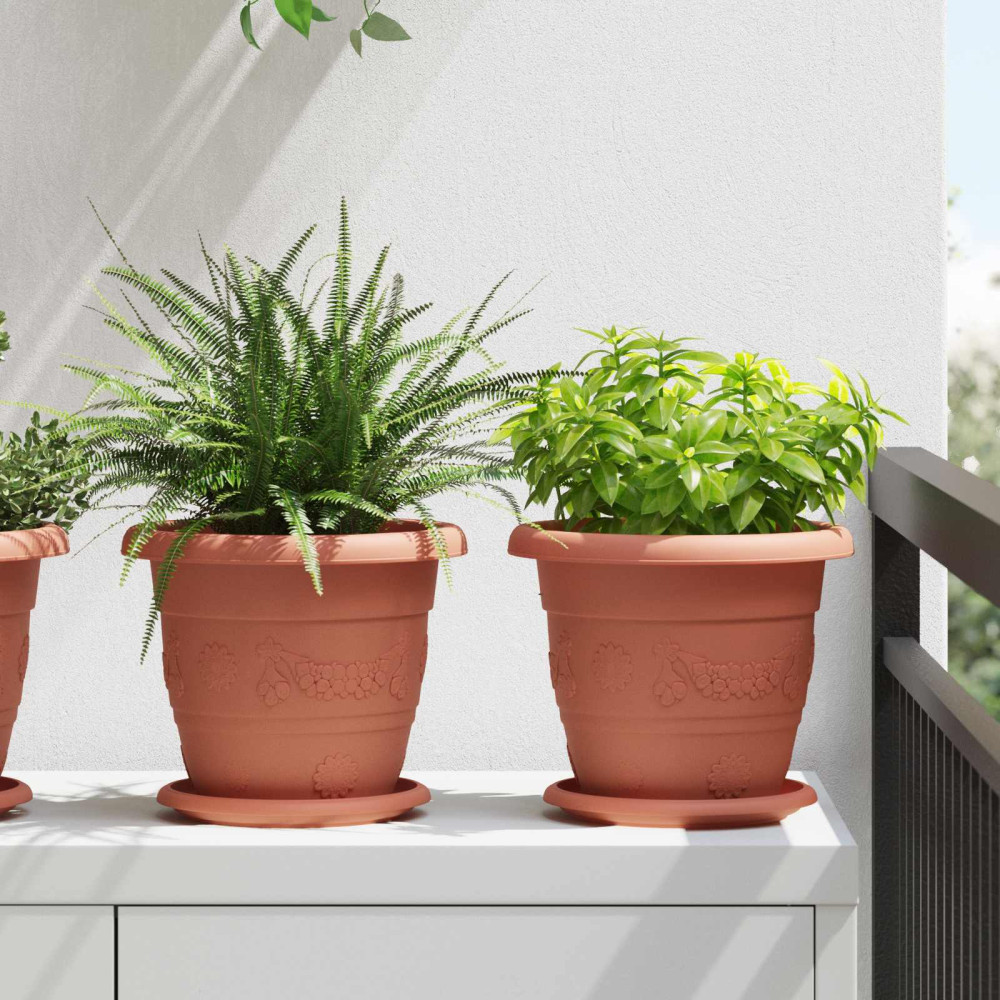 Produktbild för Växtkrukor 6 pcs Murgrön Ø 22 x 18 cm Plast