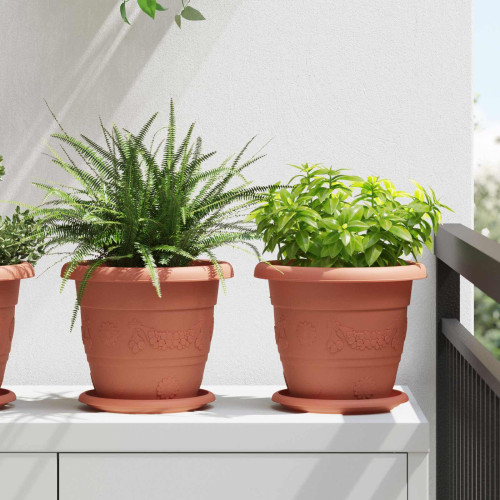 vidaXL Växtkrukor 6 pcs Murgrön Ø 22 x 18 cm Plast