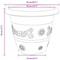 Produktbild för Växtkrukor 6 pcs Murgrön Ø 22 x 18 cm Plast