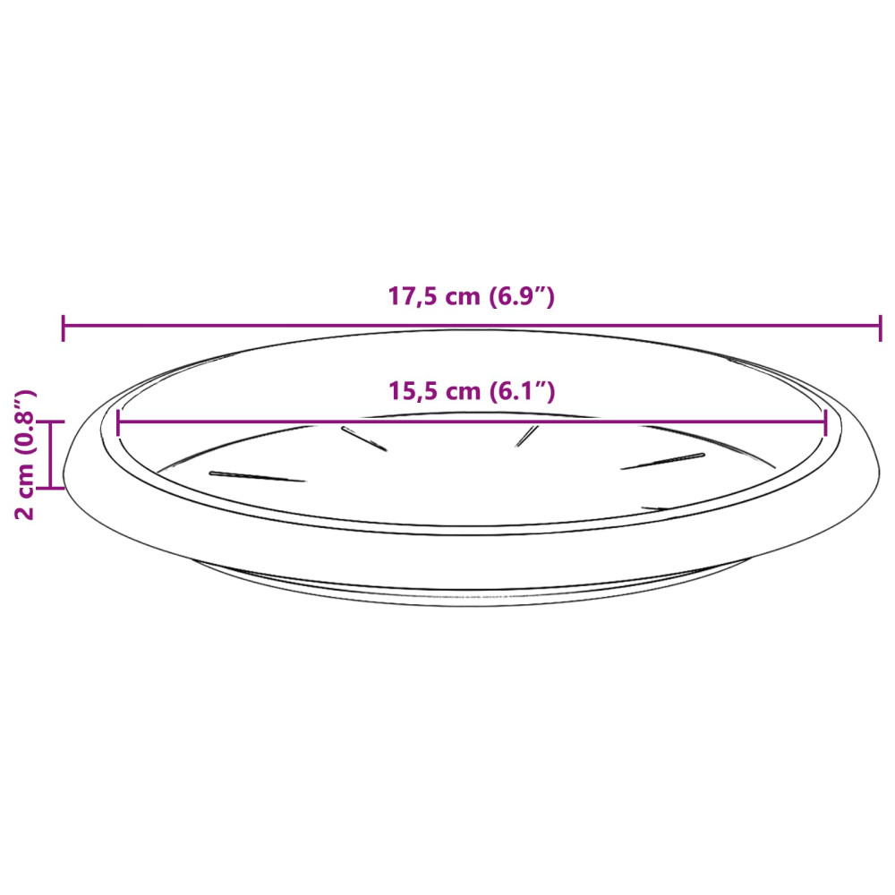Produktbild för Växtkrukor 6 pcs Murgrön Ø 22 x 18 cm Plast