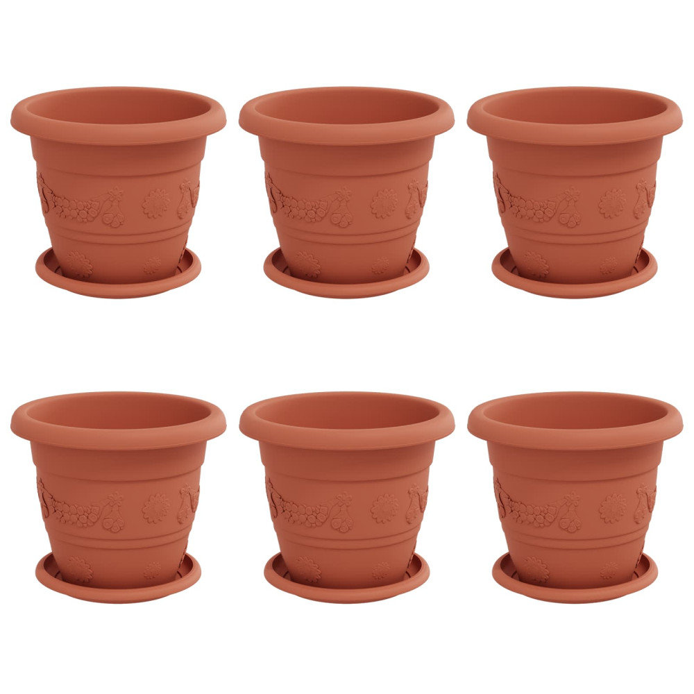 Produktbild för Växtkrukor 6 pcs Murgrön Ø 22 x 18 cm Plast