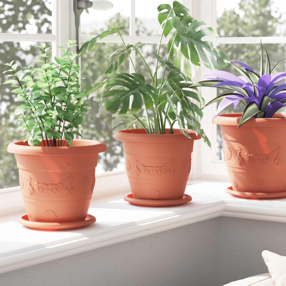 Produktbild för Växtkrukor 6 pcs Murgrön Ø 22 x 18 cm Plast