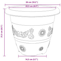 Produktbild för Växtkrukor 6 pcs Murgrön Ø 26 x 21,5 cm Plast