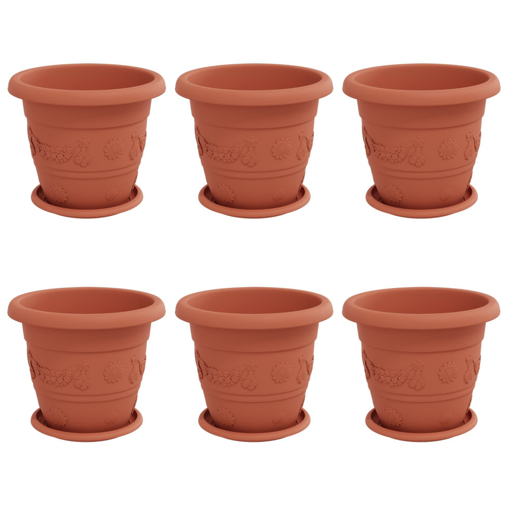 Produktbild för Växtkrukor 6 pcs Murgrön Ø 26 x 21,5 cm Plast