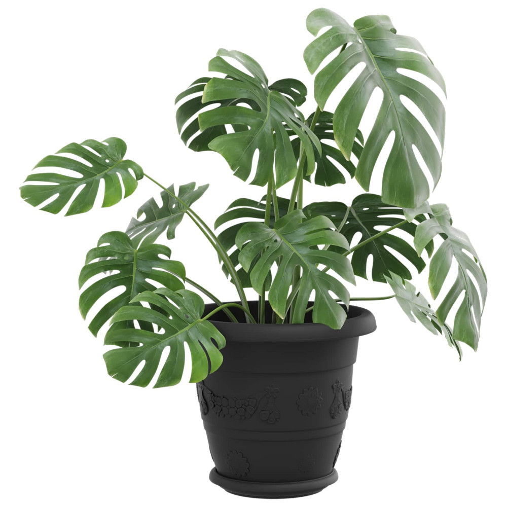 Produktbild för Växtkrukor 6 pcs Svart Ø 22 x 18 cm Plast