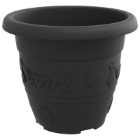 Produktbild för Växtkrukor 6 pcs Svart Ø 22 x 18 cm Plast