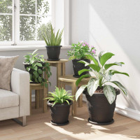 Produktbild för Växtkrukor 6 pcs Svart Ø 26 x 21,5 cm Plast