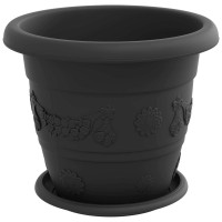 Produktbild för Växtkrukor 24 pcs Svart Ø 26 x 21,5 cm Plast