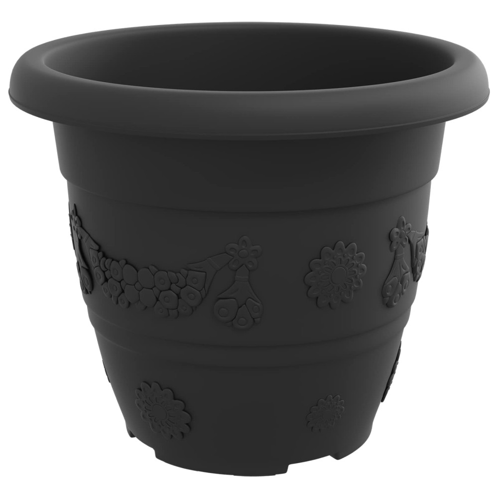 Produktbild för Växtkrukor 24 pcs Svart Ø 26 x 21,5 cm Plast