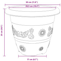 Produktbild för Växtkrukor 24 pcs Svart Ø 30 x 25 cm Plast