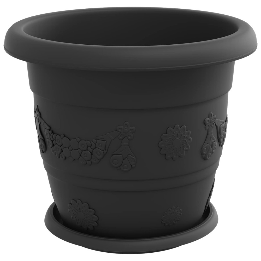 Produktbild för Växtkrukor 24 pcs Svart Ø 30 x 25 cm Plast