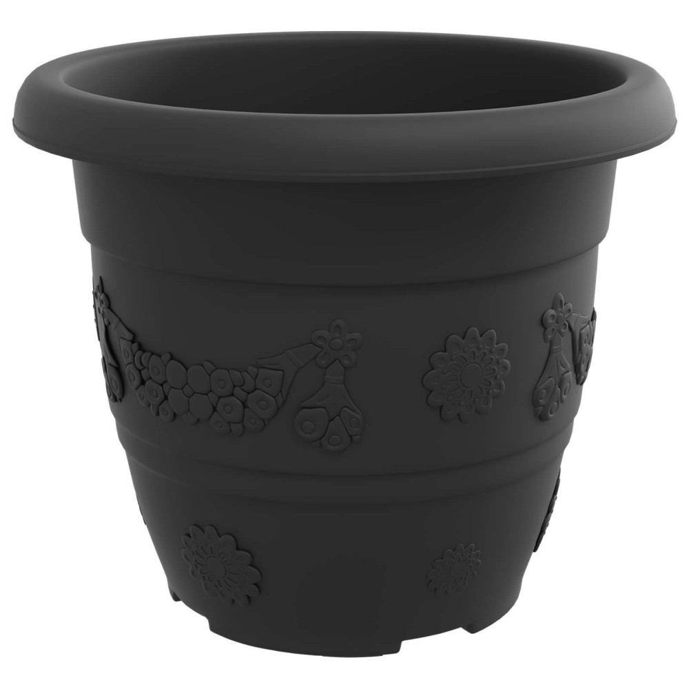 Produktbild för Växtkrukor 24 pcs Svart Ø 30 x 25 cm Plast