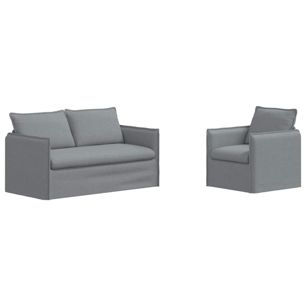 Produktbild för Soffset 2 pcs Ljusgrå 156 x 82 x 85 cm Tyg