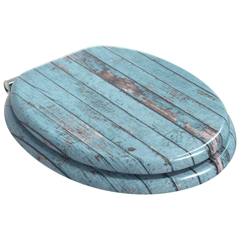 Produktbild för Mjukt stängande toalettlock 2 pcs Blå 44 x 38 cm MDF-board