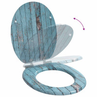 Produktbild för Mjukt stängande toalettlock 2 pcs Blå 44 x 38 cm MDF-board