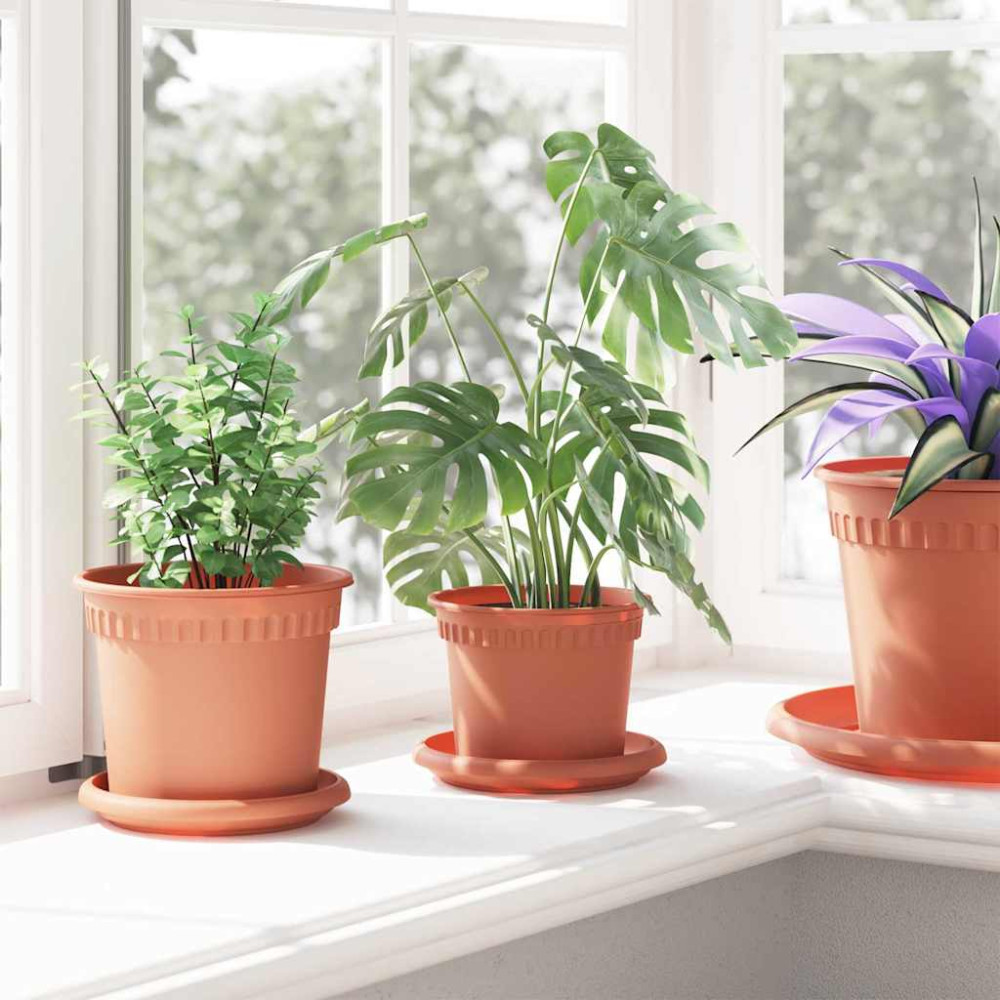 Produktbild för Rund Blomkruka 6 pcs Murgrön Ø 12,5 x 10 cm Plast