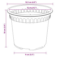 Produktbild för Rund Blomkruka 6 pcs Murgrön Ø 12,5 x 10 cm Plast