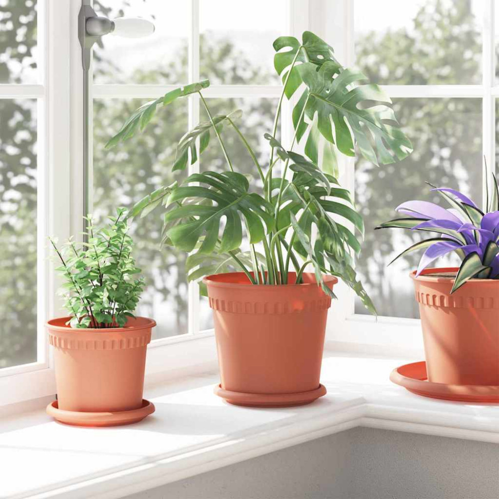 Produktbild för Rund Blomkruka 6 pcs Murgrön Ø 19 x 16 cm Plast