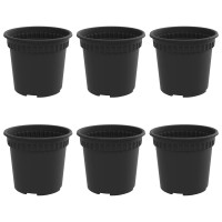 Produktbild för Rund Blomkruka 6 pcs Svart Ø 15 x 12 cm Plast
