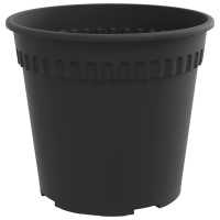 Produktbild för Rund Blomkruka 6 pcs Svart Ø 19 x 16 cm Plast
