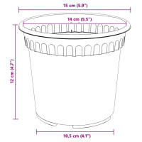 Produktbild för Rund Blomkruka 24 pcs Murgrön Ø 15 x 12 cm Plast