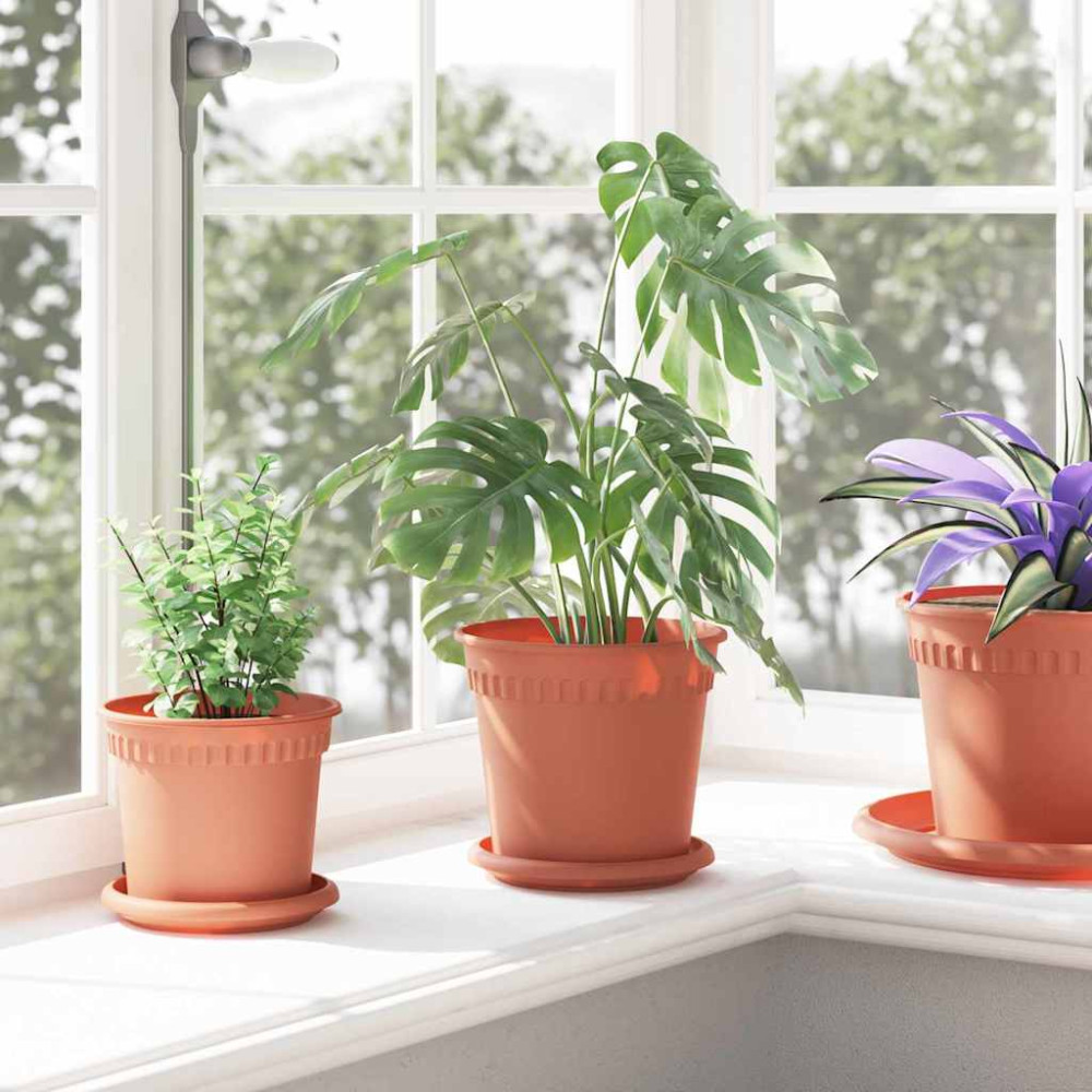 Produktbild för Rund Blomkruka 24 pcs Murgrön Ø 17 x 14 cm Plast
