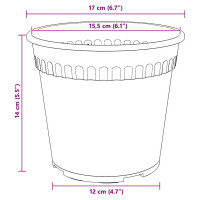 Produktbild för Rund Blomkruka 24 pcs Murgrön Ø 17 x 14 cm Plast