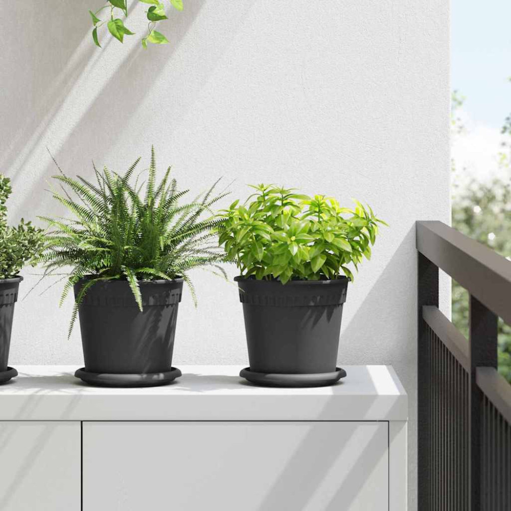 Produktbild för Rund Blomkruka 24 pcs Svart Ø 17 x 14 cm Plast
