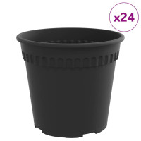 Produktbild för Rund Blomkruka 24 pcs Svart Ø 17 x 14 cm Plast