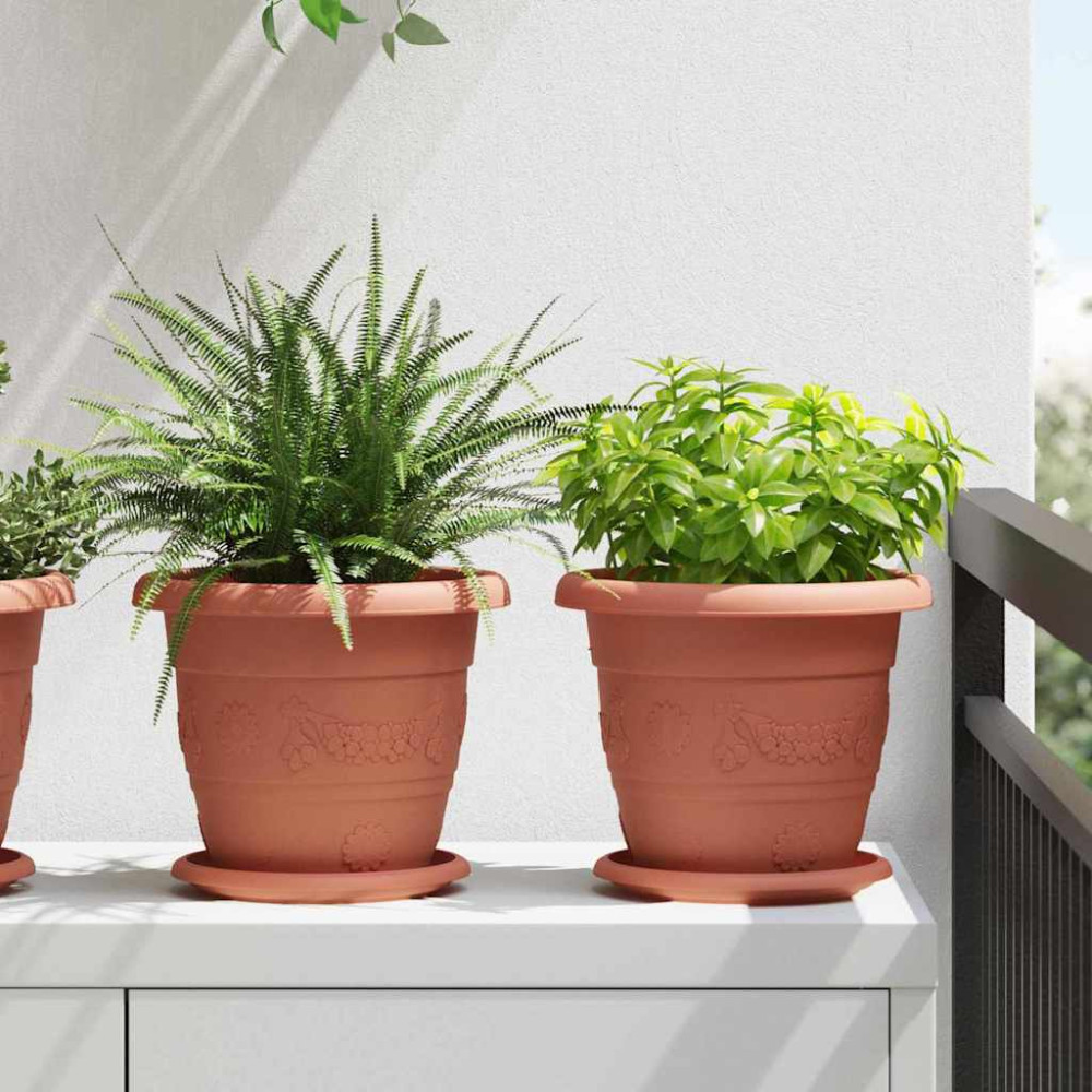 Produktbild för Rund Blomkruka 6 pcs Murgrön Ø 22 x 18 cm Plast