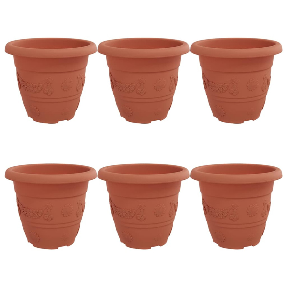 Produktbild för Rund Blomkruka 6 pcs Murgrön Ø 22 x 18 cm Plast