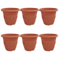 Produktbild för Rund Blomkruka 6 pcs Murgrön Ø 22 x 18 cm Plast