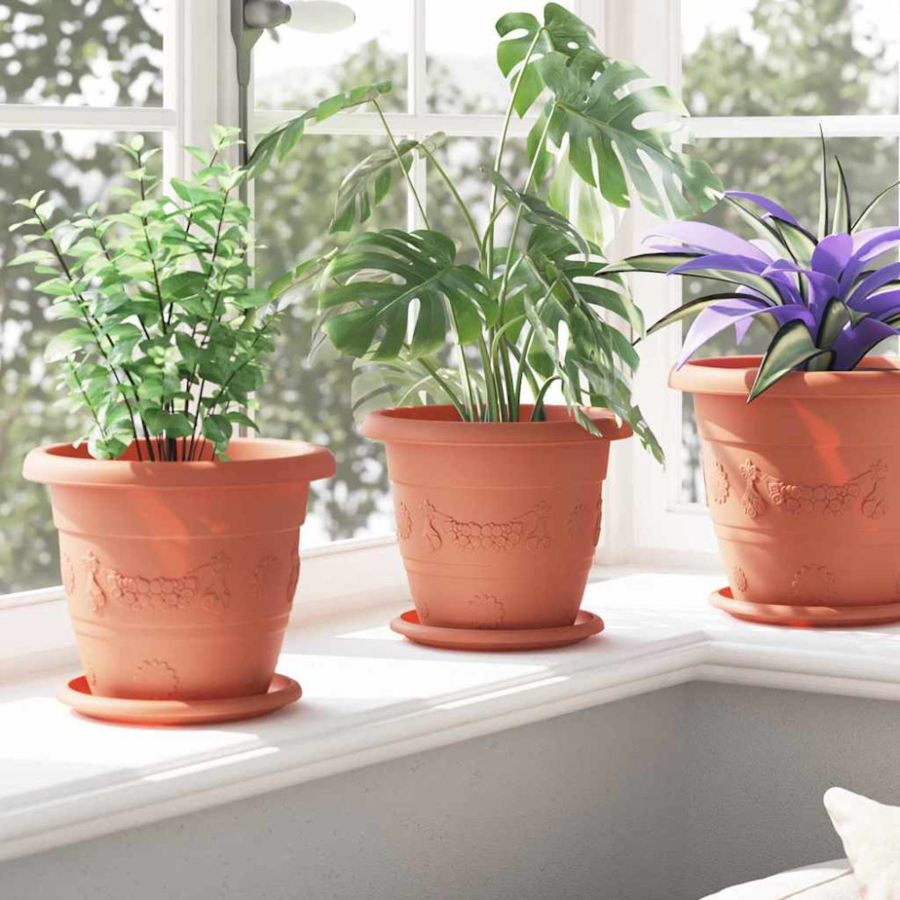Produktbild för Rund Blomkruka 6 pcs Murgrön Ø 22 x 18 cm Plast