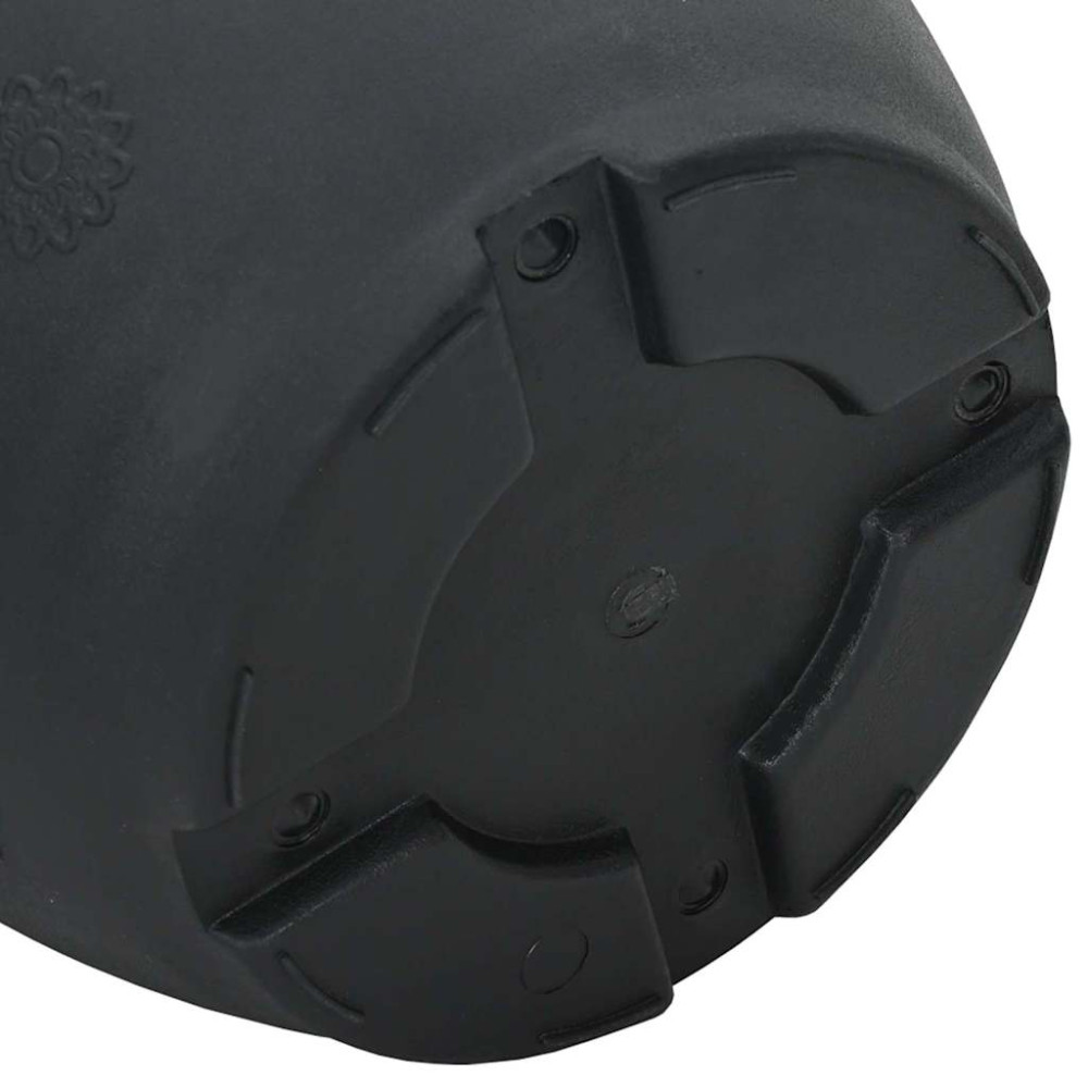Produktbild för Rund Blomkruka 6 pcs Svart Ø 22 x 18 cm Plast