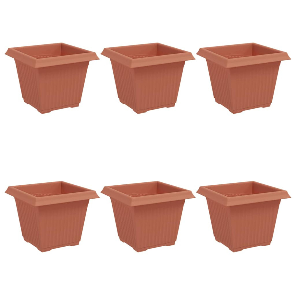 Produktbild för Kvadratisk Blomkruka 6 pcs Murgrön 20 x 20 x 16 cm Plast
