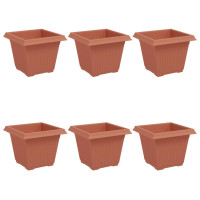 Produktbild för Kvadratisk Blomkruka 6 pcs Murgrön 20 x 20 x 16 cm Plast