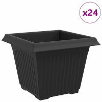 Produktbild för Kvadratisk Blomkruka 24 pcs Svart 28,5 x 28,5 x 22 cm Plast