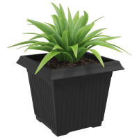 Produktbild för Kvadratisk Blomkruka 24 pcs Svart 28,5 x 28,5 x 22 cm Plast
