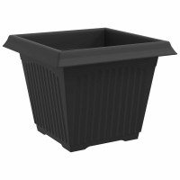 Produktbild för Kvadratisk Blomkruka 24 pcs Svart 28,5 x 28,5 x 22 cm Plast
