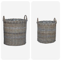 Produktbild för Planteringskorg med lagring 2 pcs Grå Lacak rotting