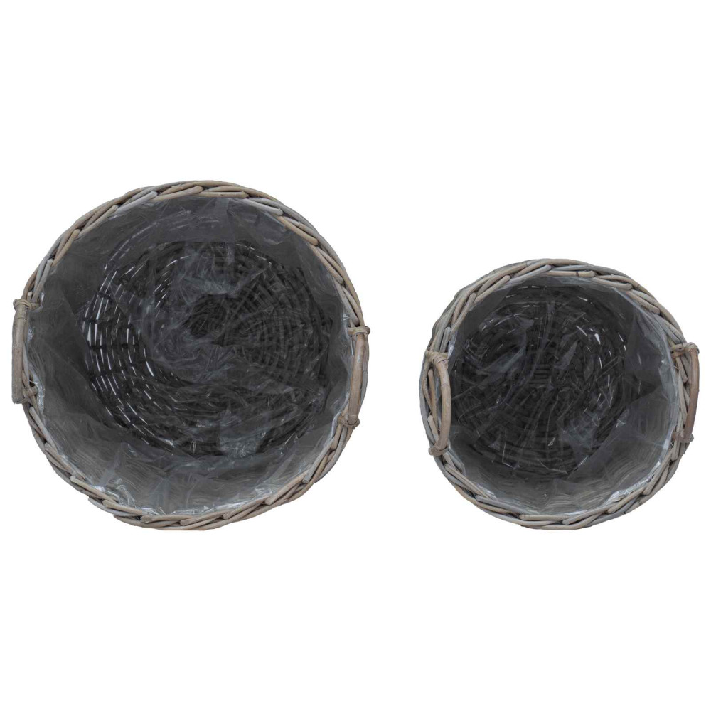 Produktbild för Planteringskorg med lagring 2 pcs Grå Lacak rotting