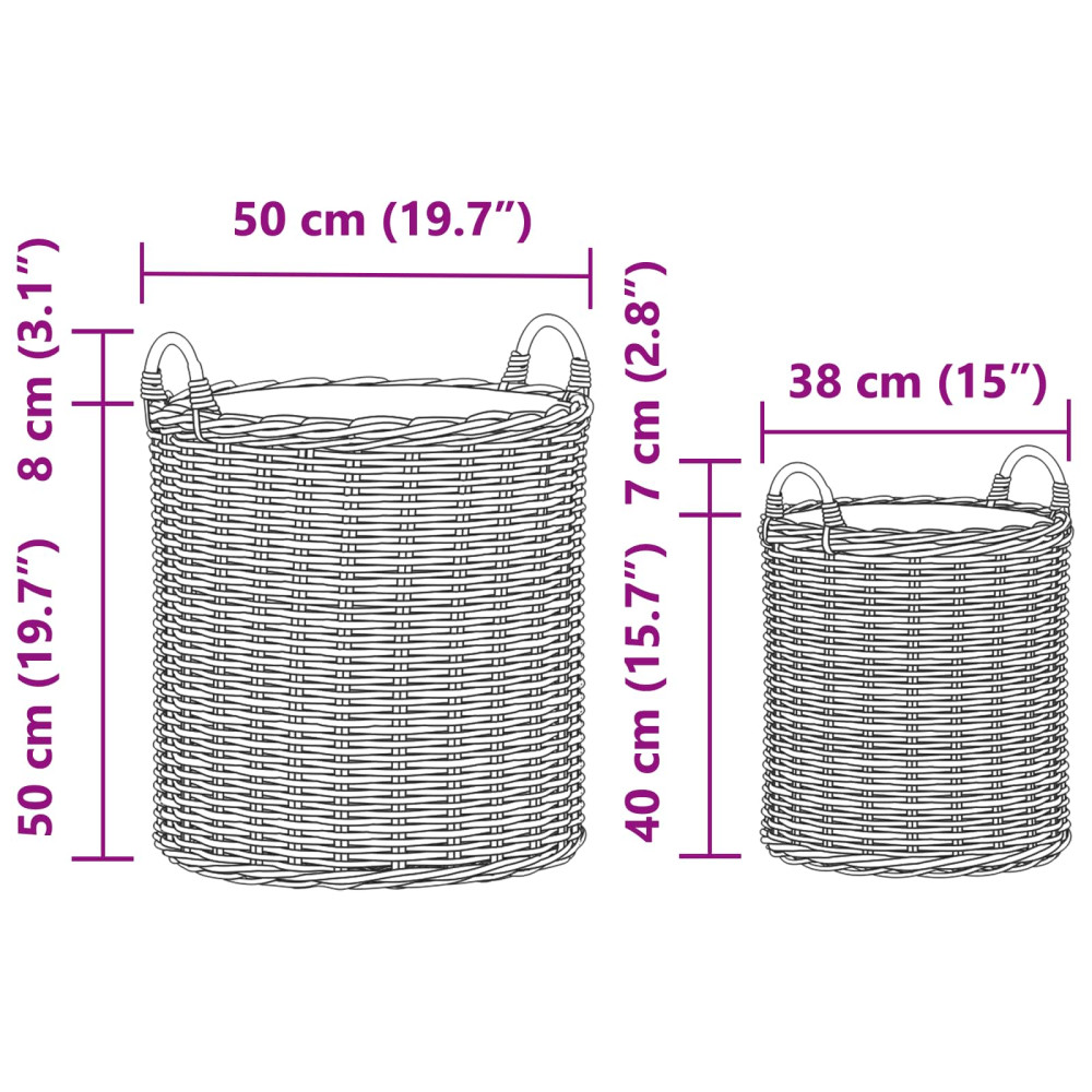 Produktbild för Planteringskorg med lagring 2 pcs Grå Lacak rotting