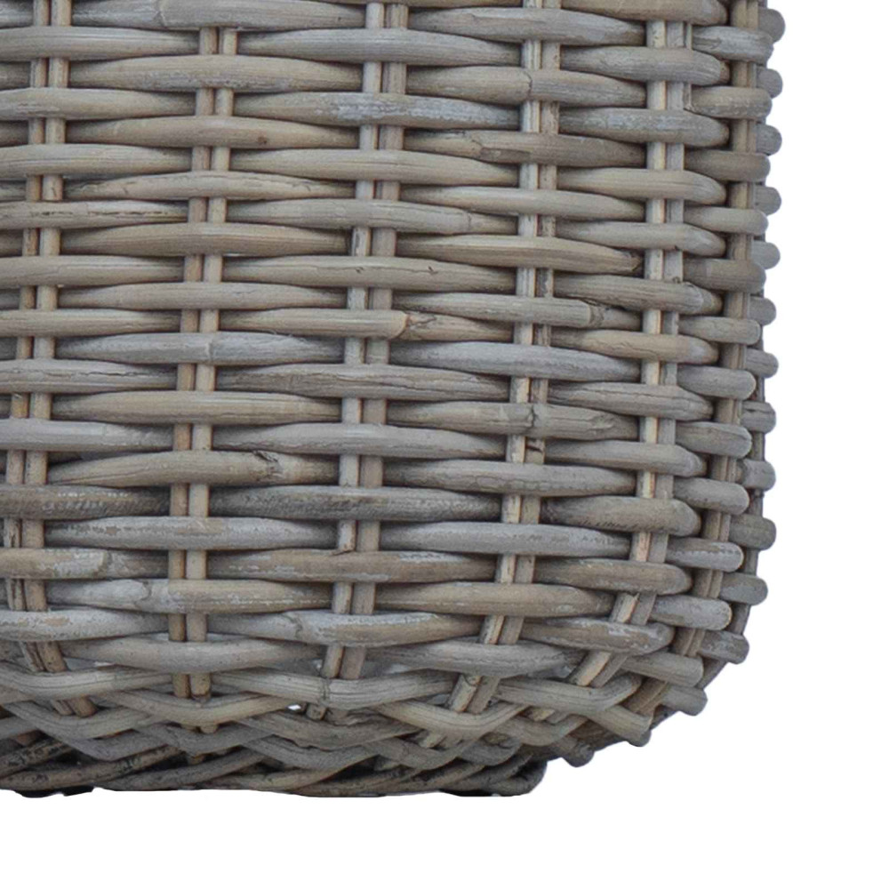 Produktbild för Planteringskorg med lagring 2 st Naturlig grå Lacak-rattan