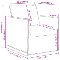 Produktbild för Soffa Ljusgrå 75 x 82 x 85 cm tyg