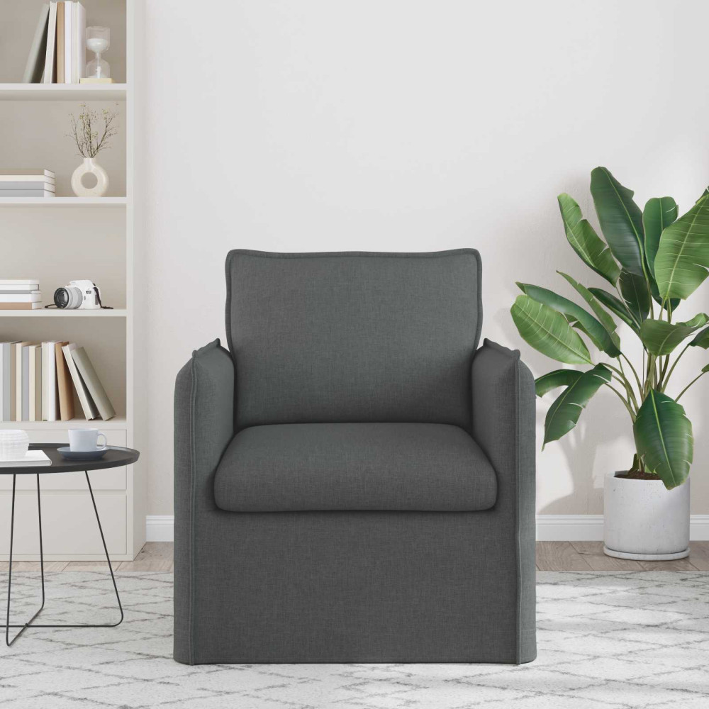 Produktbild för Soffa Mörkgrå 75 x 82 x 85 cm tyg